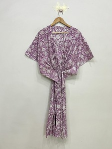 Kaftan court en soie pure, taille unique, ample et confortable pour toutes les tailles, environ 47 pouces, fournisseur d'Inde - Product Image 5