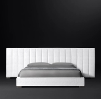 Ensemble de meubles de chambre à coucher queen king size modernes en tissu personnalisé lit à cadre en bois de plate-forme de panneau de tête de lit prolongé