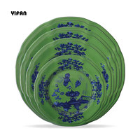 Service d'assiettes en porcelaine vintage à motifs floraux français, assiettes décoratives en céramique pour location de mariage et plats de restaurant