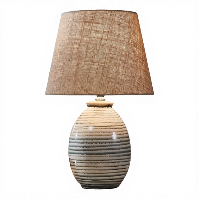 New Style Minimalist Ceramic Desk Lamp with Linen Fabric Shade LED Warm White Dimmable AC/E26/E27 Bedroom & Living Room Lighting