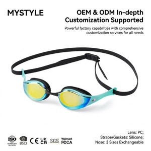 <span class=keywords><strong>Gafas</strong></span> de Natación Impermeables para Adultos con Correa de Ajuste Rápido y Puente Nasal Intercambiable OEM - Product Image 2