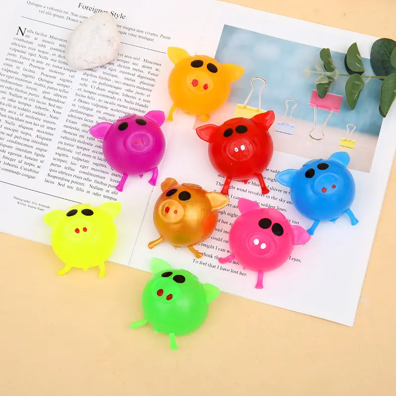 Hot Sale Funny Jello Pig Niedlich Anti Stress Splat Wasser Schwein Ball Vent Toy Entlüftung Sticky Squishes Stress Relief