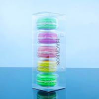 Boîte d'emballage de macarons transparents biodégradables, en forme de boule, sans boucle, peut être personnalisée, 5 pièces