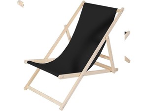 Prix usine en bois lune chaise de plage chaise longue pliable Oxford tissu 120kg capacité jardin mobilier d'extérieur - Product Image 3
