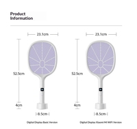 Raquette anti-moustiques intelligente Yanmi compatible avec l'application Mi Home, tapette à mouches électrique 2-en-1, recharge USB, compteur de moustiques tués