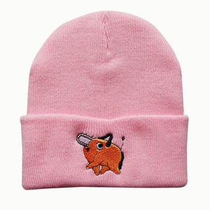 Gorro de Lana Tejido con Bordado de Pochita de Anime en 8 Colores, para Hombres y Mujeres, para Actividades al Aire Libre - Product Image 4
