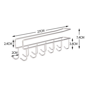 Escurridor de Platos de Acero Inoxidable para Colocar Sobre el Fregadero con 6 Ganchos y Diseño de Dos Niveles para Organizar Utensilios de Cocina - Product Image 2