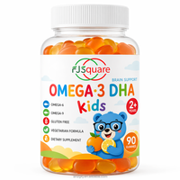 Gummies Omega-3 DHA pour enfants, sans OGM, marque privée, avec Omega 6 et 9, complément nutritionnel pour enfants, pour soutenir la santé du cerveau