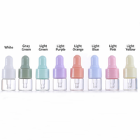 Vente en gros de mini flacons compte-gouttes en verre vides de 1 ml, 2 ml, 3 ml, 5 ml, avec bouchon couleur macaron pastel