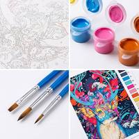 Kit de peinture par numéros sur toile DIY 40x50cm, style abstrait vibrant de cerf peint à la main avec cadre pour la décoration du salon