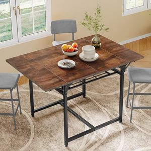 Table à manger pliante SENYU personnalisée en bois écologique avec panneau extensible à rabat, petite table à manger pliable - Product Image 6