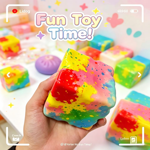 Various Shaped, Multi-colored square Maltose Squeeze Stress Relief Toys, Slow Rebound <b>Squishy</b> Toys - Product Image 6