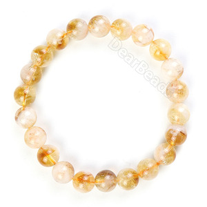 8MM Naturel Lisse Perle Brésilienne Neige Citrine <span class=keywords><strong>Bracelet</strong></span> Élastique Stretch Bracelets pour Femme <span class=keywords><strong>Homme</strong></span> Bijoux - Product Image 4