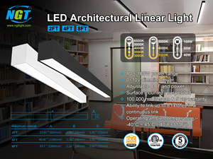 Lámpara LED Colgante Lineal Moderna de 100W/50W, 5CCT y 0-10V, Diseño Delgado en Negro/Blanco para Hogar, Oficina y Tienda - Product Image 2