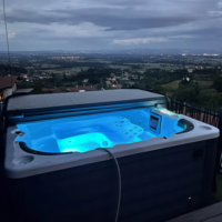Baignoires d'extérieur de luxe en acrylique pour 6 personnes, grande baignoire de jardin, bain à remous, spa, bain hydromassant
