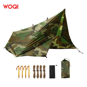 Bâche imperméable Woqi 299x320 cm, carrée, pour camping en plein air, avec cordons de serrage et sac de rangement, camouflage polyester - Product Image 2