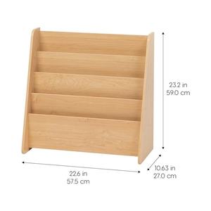 Présentoir de livres en bois à 4 niveaux Étagère de rangement Étagère pour enfants Petite bibliothèque Porte-revues pour bibliothèque - Product Image 6
