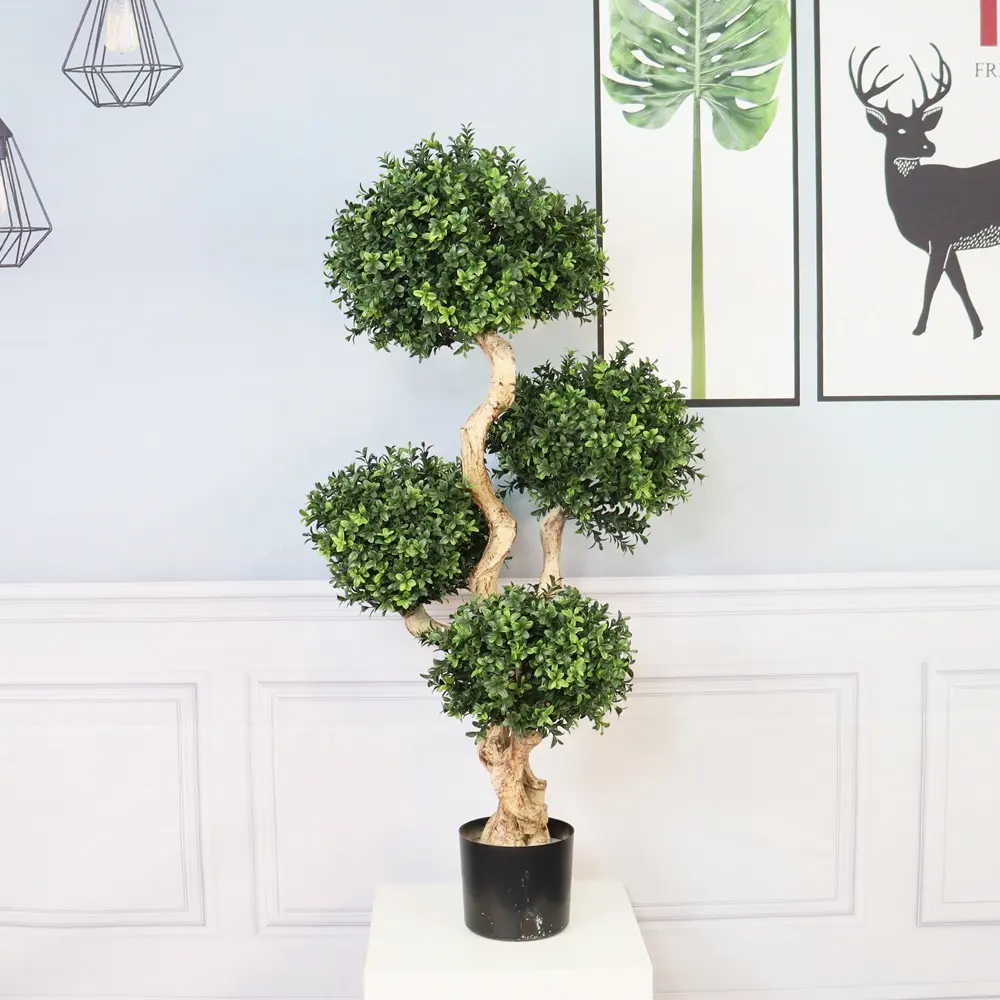 Pianta artificiale bosso bonsai erba parete plantas artificiales vasi paesaggio parete plastica verde siepe pannello conservato foglia