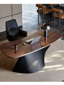 Walnut <strong>Wood</strong> <strong>Desk</strong> and Chair Set Luxury Modern Study Room Writing <strong>Desk</strong> High-end <strong>Solid</strong> <strong>Wood</strong> Office <strong>Desk</strong> for Office - Product Image 4