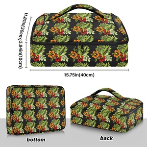Porte-casserole isotherme à motif hawaïen feuilles vertes pour fêtes et pique-niques - Product Image 3