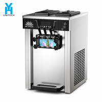 Machine à crème glacée commerciale ZB-BQL168, trois saveurs, machine à crème glacée molle avec panneau de commande numérique, 15 à 18 portions par heure