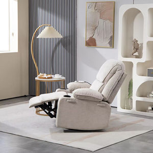 Sillón <span class=keywords><strong>Reclinable</strong></span> Eléctrico de Diseño Moderno con Material de Tela, Asequible, con Portavasos y Soporte Lumbar para Muebles de Sala de Estar - Product Image 4