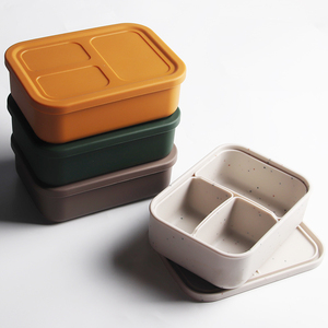 Fiambreras para niños con 3 compartimentos extraíbles, sin BPA, para microondas, fiambrera Bento de silicona a prueba de fugas para niños - Product Image 3