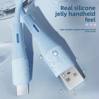 Cable de Datos Tipo-C/USB-A de Silicona Original para Teléfonos Móviles, Carga Rápida, Transferencia de Datos, Compatible con iPhone 15/16 y Dispositivos Android