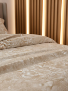 Marble Beige Cotton <b>Bedding</b> <b>Set</b> Modern Printed Bed Linen Soft Elegant Duvet Cover <b>Set</b> OEM Supplier - Product Image 6