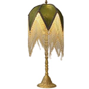 American Retro French Style Tassel Table Lamp E27 LED 220V Eye Caring Living Room Bedroom Bedside <b>Lighting</b> - Product Image 5