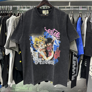 Camiseta MAJESTIK de Manga Corta para Hombre, Estilo HipHop, de Alta Calidad, con Parches de Lentejuelas y Lavado Desgastado - Product Image 6