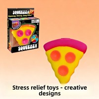 Jouet à presser, tranche de pizza souple, simulation alimentaire style SQUEEZZA, jouet anti-stress et de décompression