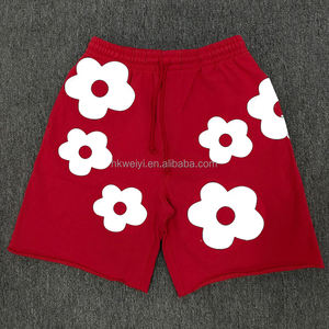 Conjunto de Shorts Cortos de Algodón 100% para Hombre, Estilo Casual y Moderno, Cintura Media con Cordón Ajustable, Diseño Sólido, Colección de Marca con Estampado Único de Efecto Rasgado en Mezclilla - Product Image 4