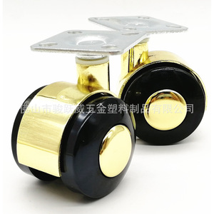 Furniture Casters 60mm Gold Alloy Wheel Swivel <b>For</b> Cabinets Coffee <b>Tables</b> <b>Computer</b> Desks - Product Image 3