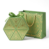 Recycelbare Muslimische Grüne Spezialbox Handgefertigtes Mini-Eid-Festival Sechseckiges Arabisches Süßigkeiten-Geschenkset Verpackung für Hochzeiten