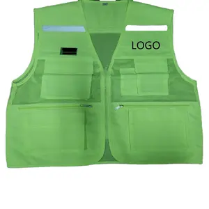 Engineer Safety Vest 6 Pockets Navy Color 100 GSM Mesh fabric high visibility or normal tape security reflective vest