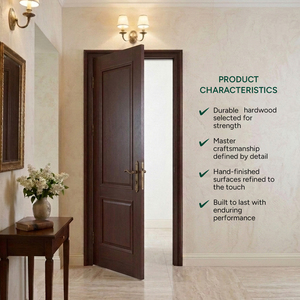 Puerta interior de madera maciza con panel moldeado, diseño GA-02S de última generación. - Product Image 2