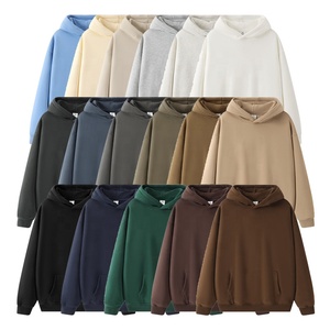 350gms มีฮู้ดผ้าฟลีซมีฮู้ดสำหรับผู้ชายทรงโอเวอร์ไซส์ปักโลโก้ได้ตามต้องการ - Product Image 3