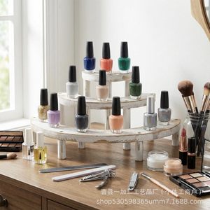 Retro White <b>3</b> <b>Tier</b> Wooden <b>Cake</b> <b>Stand</b> Round Desktop Display For Birthday Party Decorations - Product Image 4