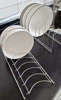 Rak Piring Stainless Steel MIXWARES, Organizer Dapur, Tempat Piring, Pengering untuk Mangkuk, Piring, dan Meja Dapur