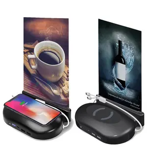 New products 2023 innovative product electronics shenzhen 20000mah Table Menu Restaurant wireless Power bank