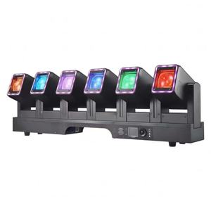 RGBW Pixel Beam Moving Head LED Stage Light 6-Head 4in1 Matrix DMX512 Mode maître-esclave activé par le son 40000 heures d'éclairage UV - Product Image 1