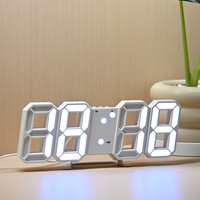 3D Digitaler Wecker Heimtisch-Uhr Wandmontierte Wohnzimmer-Kreative LED-Wanduhr Elektronische Uhr