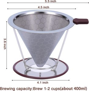 Goutteur de café en acier inoxydable <span class=keywords><strong>filtre</strong></span> à café facile à nettoyer verser sans papier sur la cafetière - Product Image 2