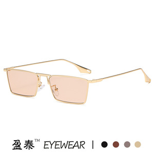 Eyewear <b>Square</b> Sunglasses Metal <b>Frame</b> <b>Gold</b> UV400 Unisex Fashion Street Style - Product Image 3