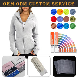 OEM Wholesale Breathable Anti-shrink Casual Long Autumn Winter Soft Fleece Heavy Thick <strong>Zipper</strong> <strong>Women</strong> Custom Logo Print <strong>Hoodie</strong> - Product Image 3