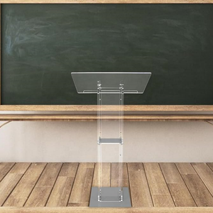 Acrylic bục đứng với kệ lưu trữ rõ ràng lecterns hiện đại cho đám cưới giáo viên lớp học S chuyên nghiệp trình bày - Product Image 4