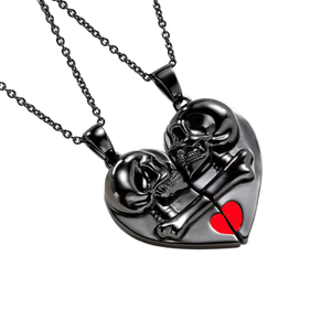 Collier pendentif en forme de cœur pour meilleures amies, 2 pièces/ensemble, chaîne à maillons, réglable, bijoux d'amitié, cadeau pour femmes - Product Image 1