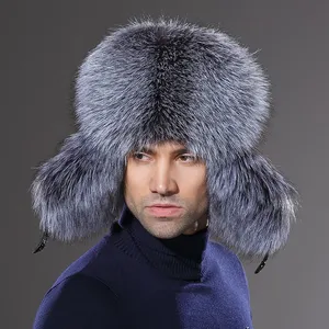 도매 남자 진짜 모피 선장 모자 겨울 따뜻한 Ushanka 러시아 기병 모자 사냥 모자
