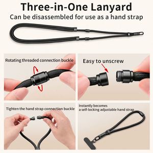 Sangle longue anti-perte 3-en-1 pour téléphones portables, réglable, à porter en bandoulière ou autour du cou, avec dragonne détachable - Product Image 3